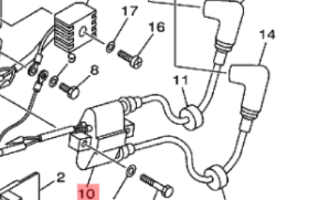 Yamaha 680-85570-02 Tennspole (Ignition Coil Assy) – Yamaha 6 hk