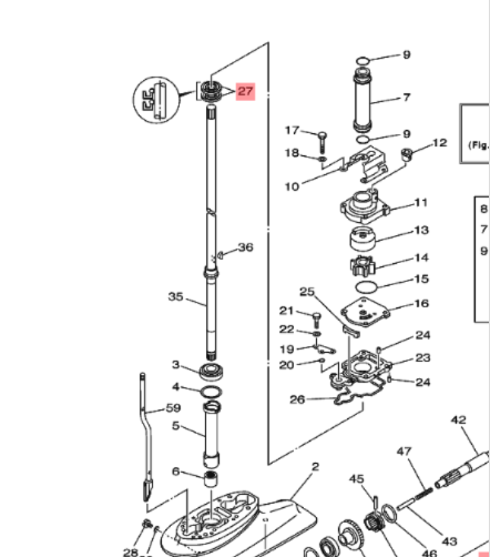 Yamaha simmering 93101-22067 – drivaksel undervannshus 25 / 30 / 40 / 50 / 55HK