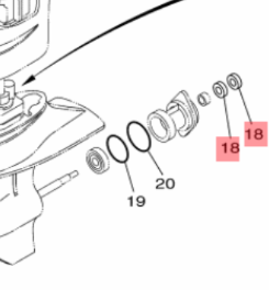 Yamaha simring propellaksel – OEM 93101-17054