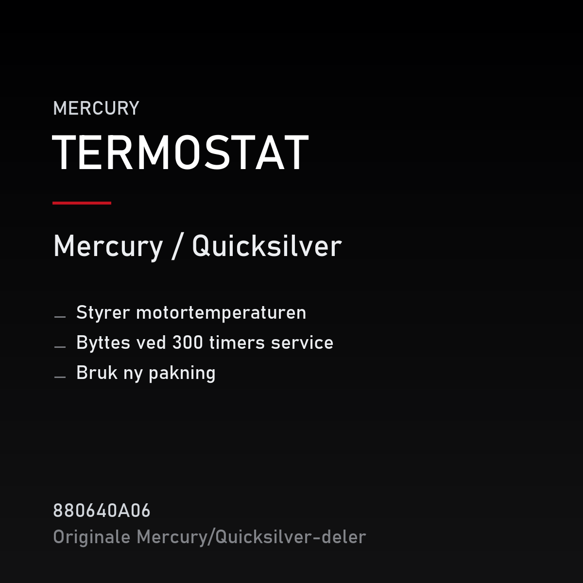 Quicksilver termostat 880640A06 – Mercury – produktkort
