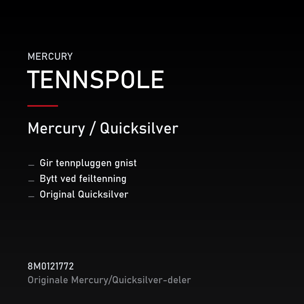 Quicksilver tennspole 8M0121772 – Mercury – produktkort