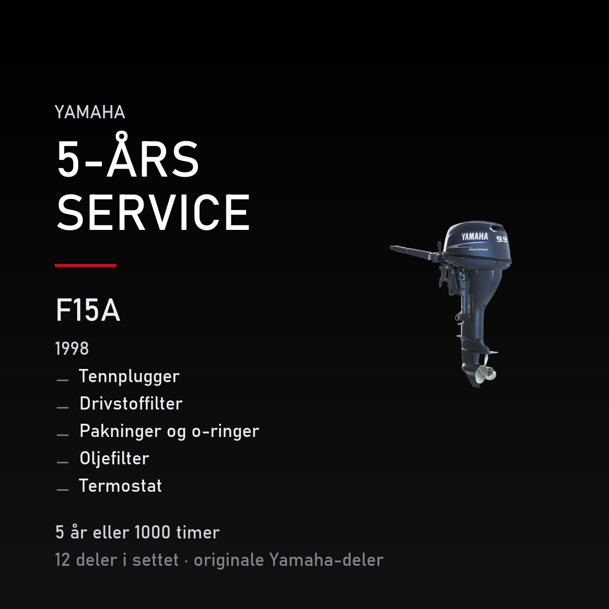Yamaha F15A – Yamaha F15A (1998) – 5-års service