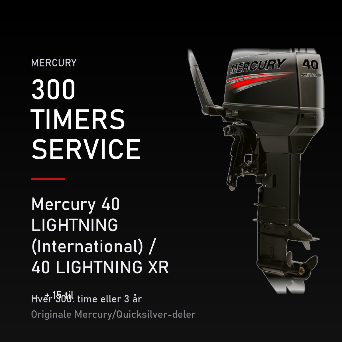 Mercury 2-takt servicekit 300 timer – 40 LIGHTNING (International) / 40 LIGHTNING XR (Inte – servicekit