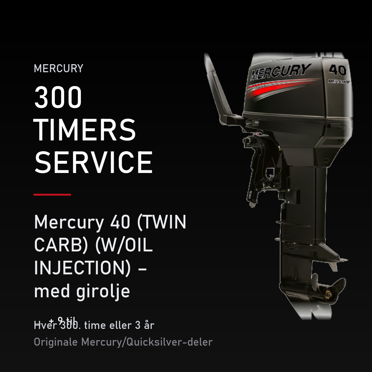 Mercury 2-takt servicekit 300 timer – 40 (TWIN CARB) (W/OIL INJECTION) – med girolje – servicekit