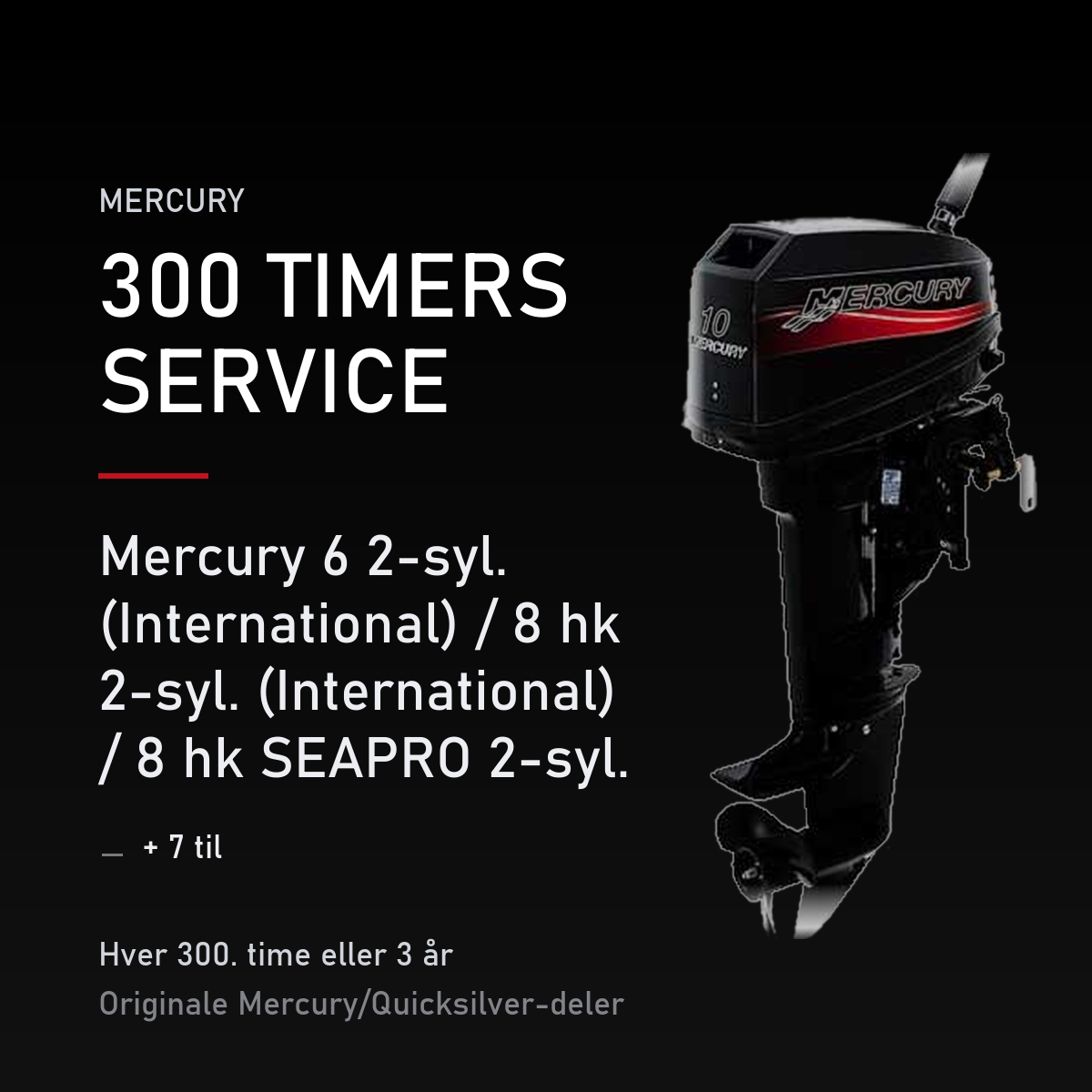 Mercury 2-takt servicekit 300 timer – 6 2-syl. (International) / 8 hk 2-syl. (Internationa – servicekit