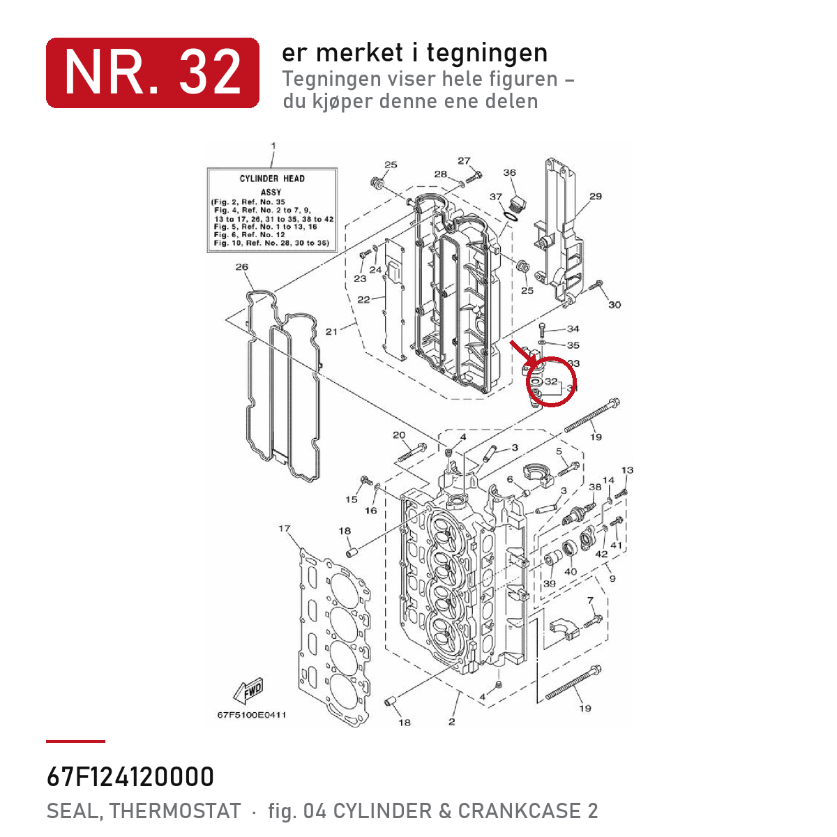 Yamaha Termostatpakning 67F-12412-00
