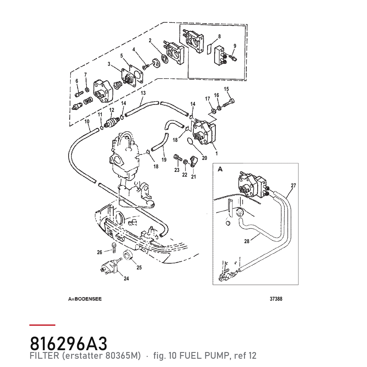 Quicksilver Filter 816296A3 – Mercury – tegning fra Mercurys delekatalog