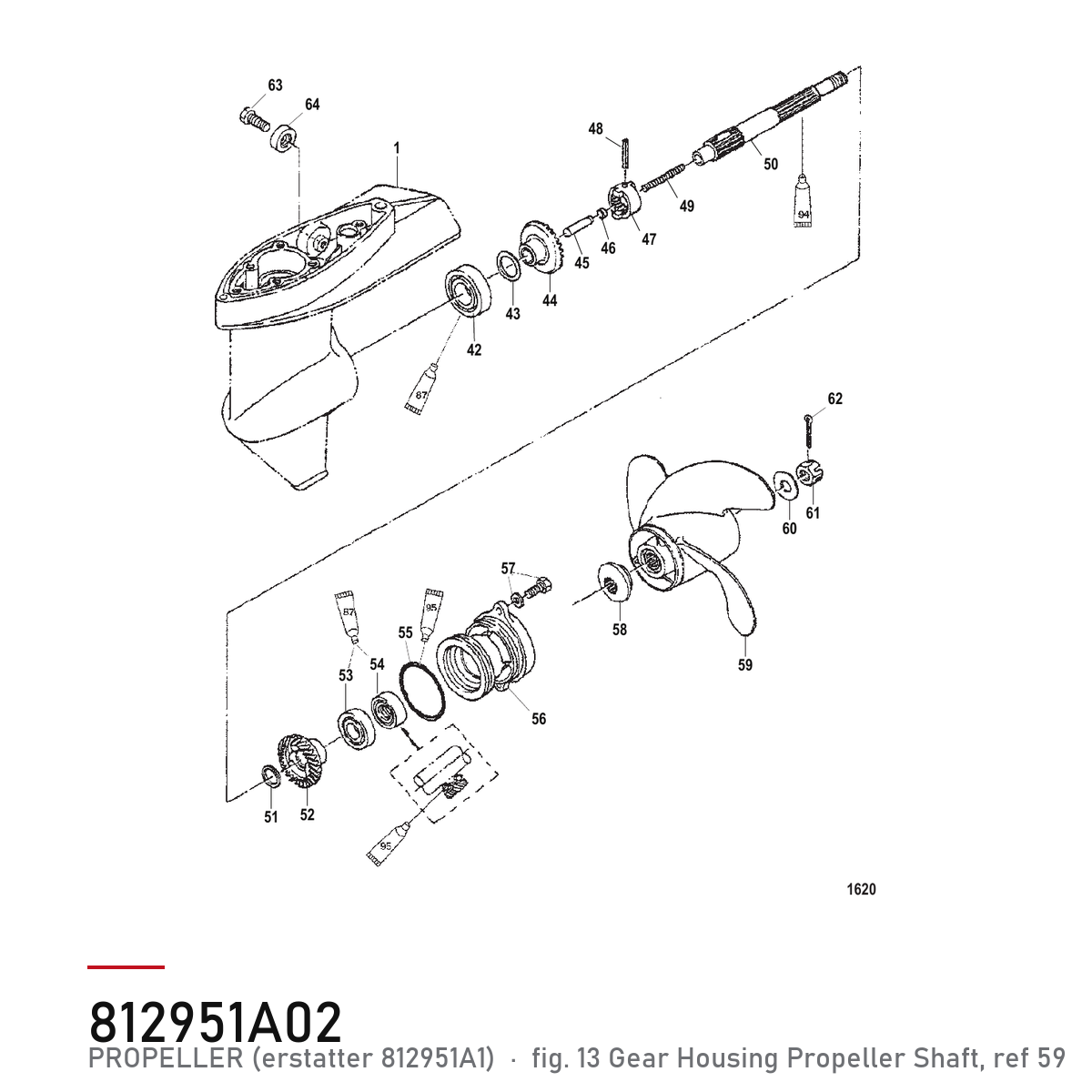 Quicksilver Propell Black Max 8,4 x 6 812951A02 – Mercury – tegning fra Mercurys delekatalog