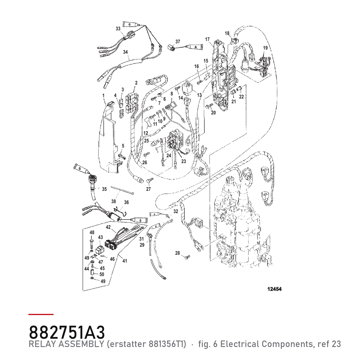 Quicksilver Trimrelé 882751A3 – Mercury – tegning fra Mercurys delekatalog