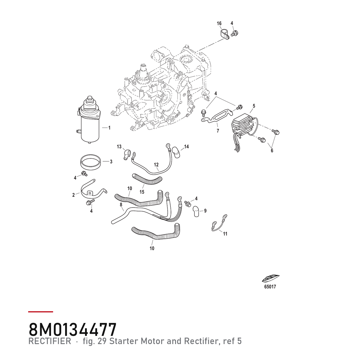 Quicksilver Likeretter 8M0134477 – Mercury – tegning fra Mercurys delekatalog