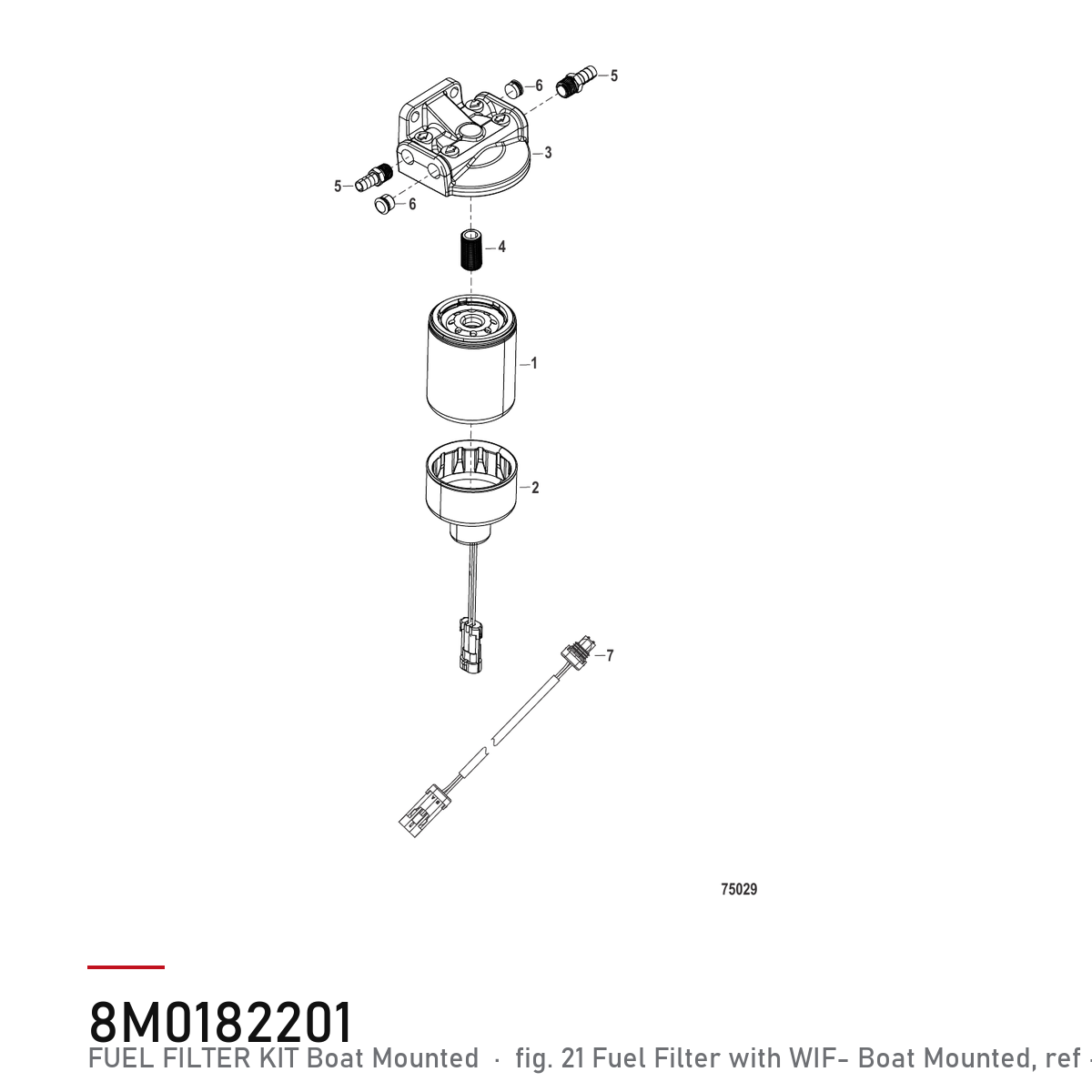 Quicksilver Drivstoffiltersett 8M0182201 – Mercury – tegning fra Mercurys delekatalog