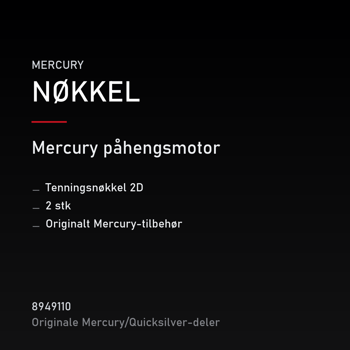 tenningsnøkkel 2D, 2 stk
