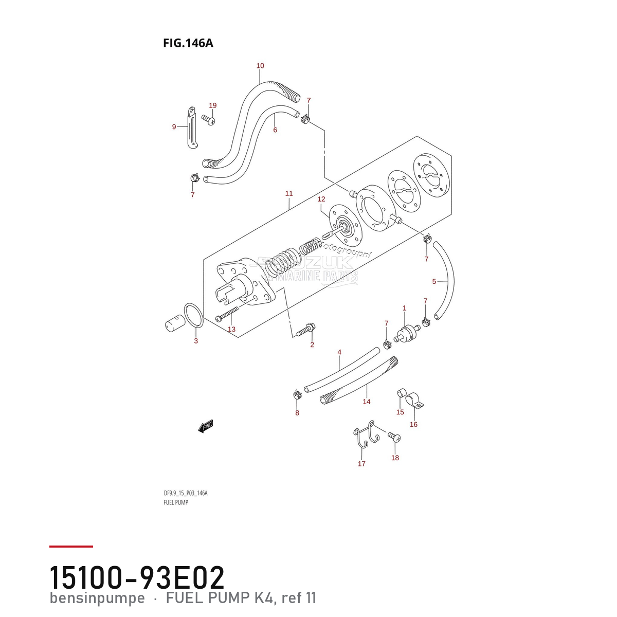 bensinpumpe 15100-93E02 – tegning