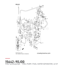 Filter bensinpumpe 15642-90J00 – tegning