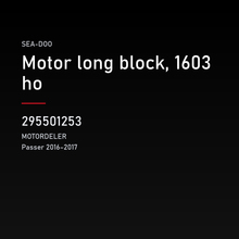 Motor long block, 1603 ho – Sea-Doo 295501253