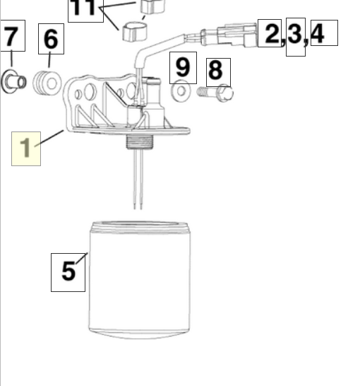 Evinrude Drivstoffilter m/ Brakett 5011097 – Erstatter 5007013