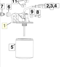 Evinrude Drivstoffilter m/ Brakett 5011097 – Erstatter 5007013