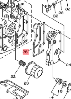 Yamaha eksospakning 65W-41114-00 – outer cover F20A / F25