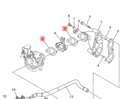 Yamaha innsugspakning 6BL-13646-00 – F25 (2009–2019)