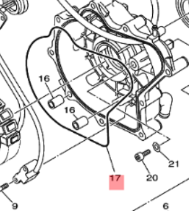 Yamaha 6S5-81168-00 O-Ring Stator Deksel 1.8L