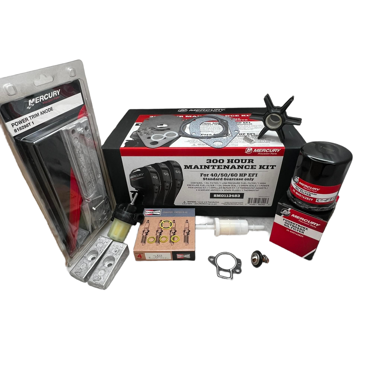 Mercury servicekit 300 timer – F40 / F50 / F60 EFI (uten olje)