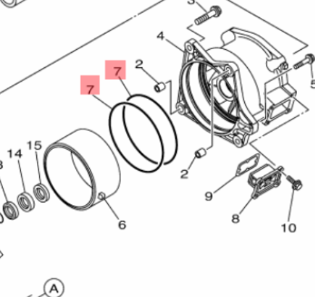 Yamaha O-ring 93211-65801 Impeller Housing