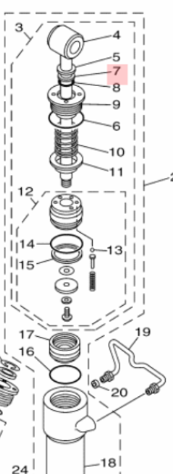 Yamaha backup ring trim sylinder 6H1-43872-00 – power trim & tilt