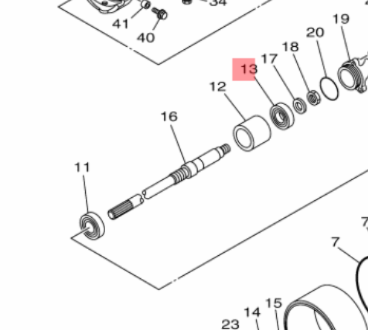 Yamaha Lager 93306-355Y0 Jetpumpe Bakre 2020+