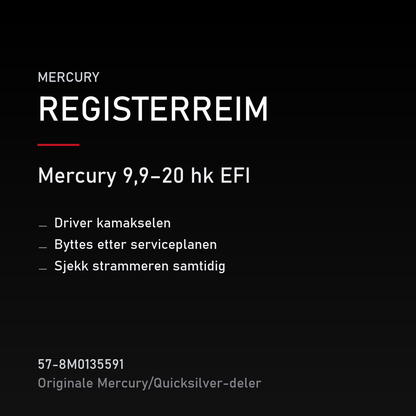 Quicksilver registerreim 57-8M0135591 – Mercury 9,9–20 hk EFI – produktkort