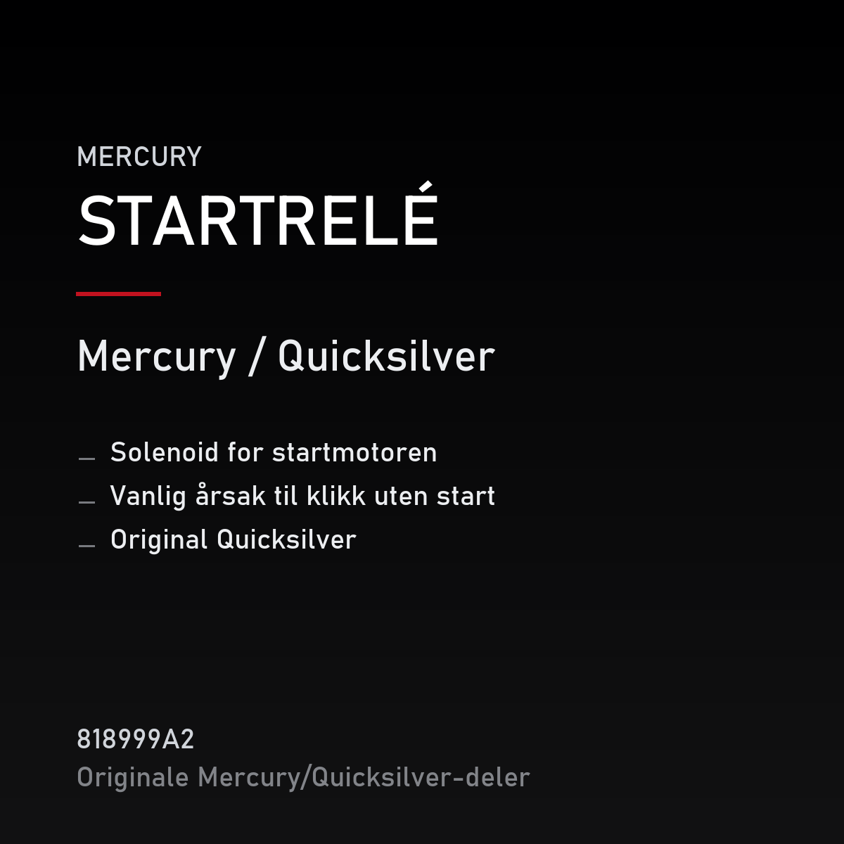 Quicksilver startrelé 818999A2 – Mercury – produktkort