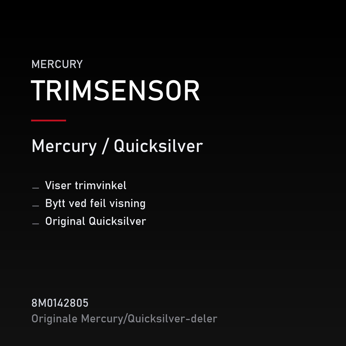 Quicksilver trimsensor 8M0142805 – Mercury – produktkort