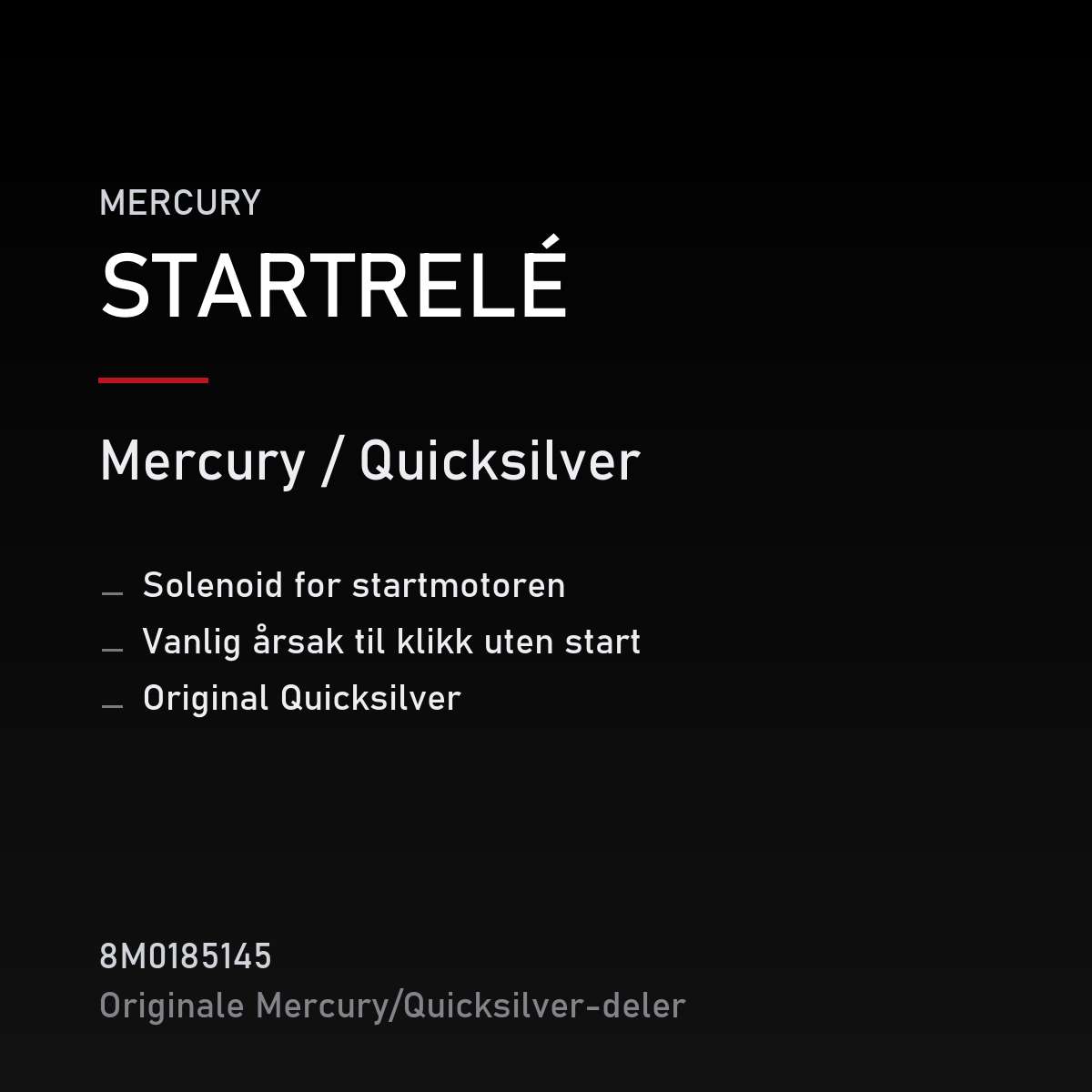 Quicksilver startrelé 8M0185145 – Mercury – produktkort