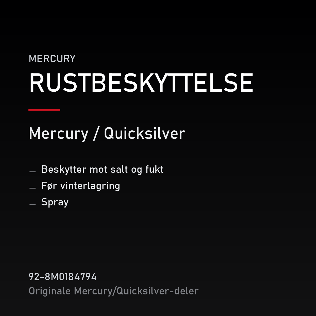 Quicksilver Corrosion Guard 92-8M0184794 – rustbeskyttelse spray – produktkort