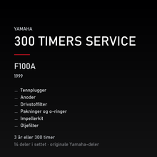 Yamaha F100A (1999) – 300-timers service – innhold i settet