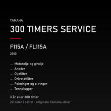 Yamaha F115A / FL115A (2010) – 300 timers service – innhold i settet