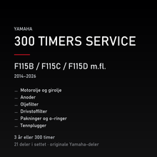 Yamaha F115B / F115C / F115D m.fl. (2014–2026) – 300 timers service – innhold i settet