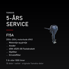 Yamaha F15A – Yamaha F15A (2004–2004, motorkode 69A3) – 5-års service