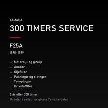 Yamaha F25A (1998–1999) – 300 timers service – innhold i settet
