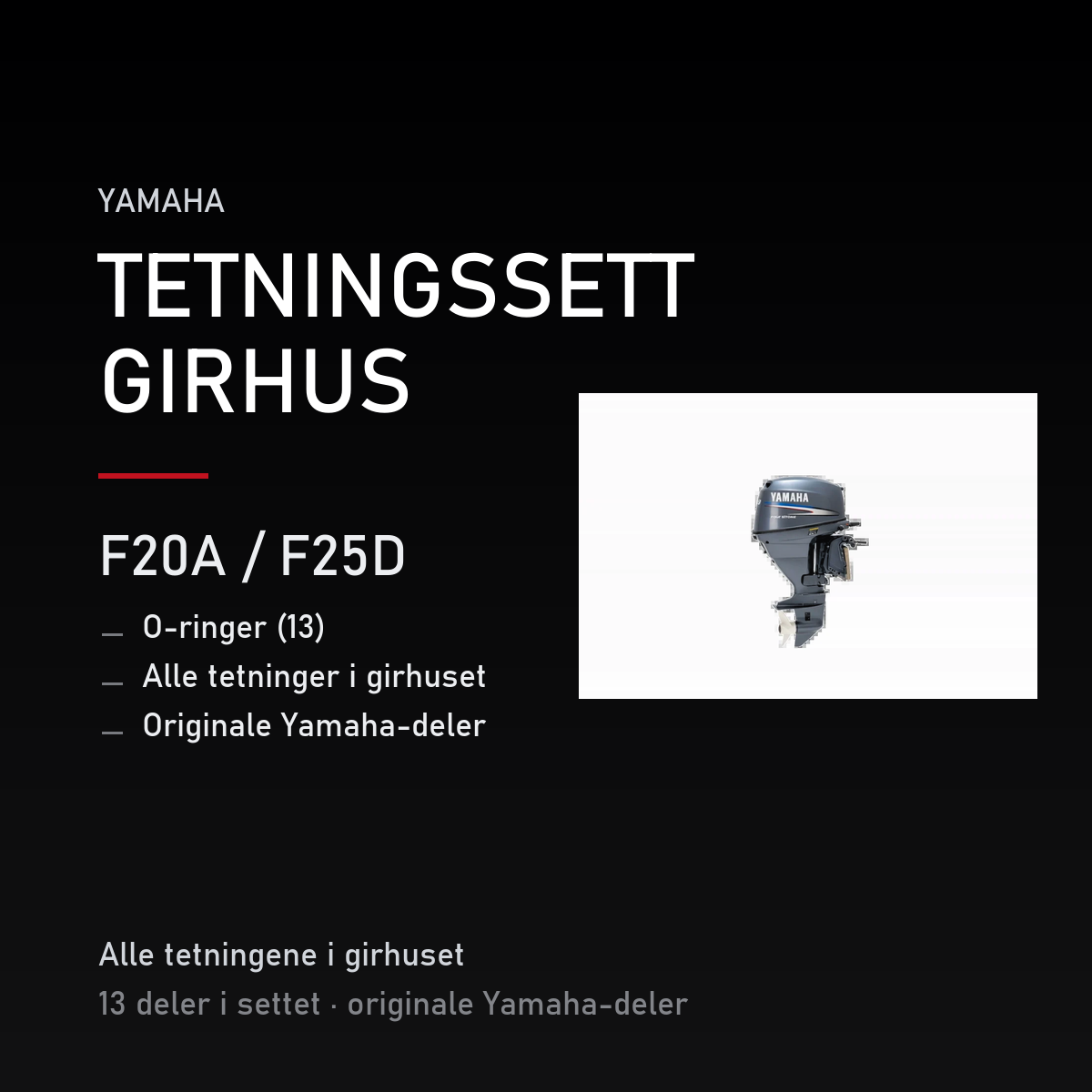 Yamaha F20A – Yamaha F20A / F25D – tetningssett girhus