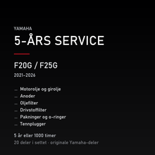 Yamaha F20G / F25G (2021–2026) – 5-års service – innhold i settet