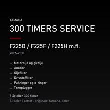 Yamaha F225B / F225F / F225H m.fl. (2012–2021) – 300 timers service – innhold i settet