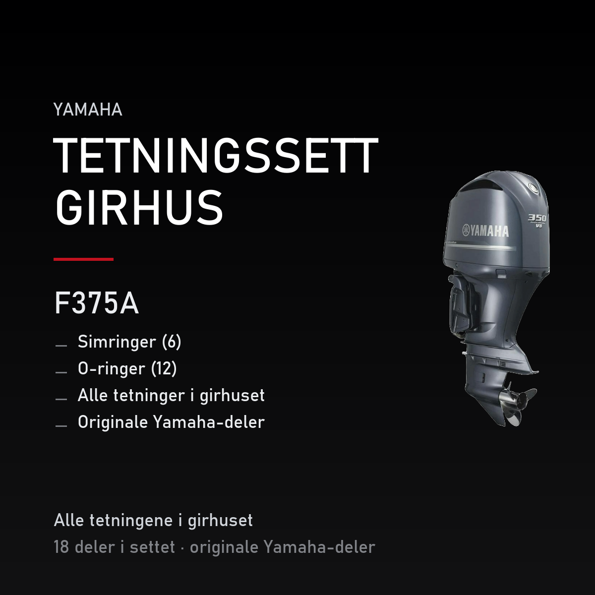 Yamaha F375A – Yamaha F375A – tetningssett girhus