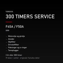 Yamaha F45A / F50A (1999) – 300 timers service – innhold i settet