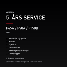 Yamaha F45A / F50A / FT50B (1997) – 5-års service – innhold i settet