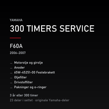 Yamaha F60A (2006–2007) – 300 timers service – innhold i settet