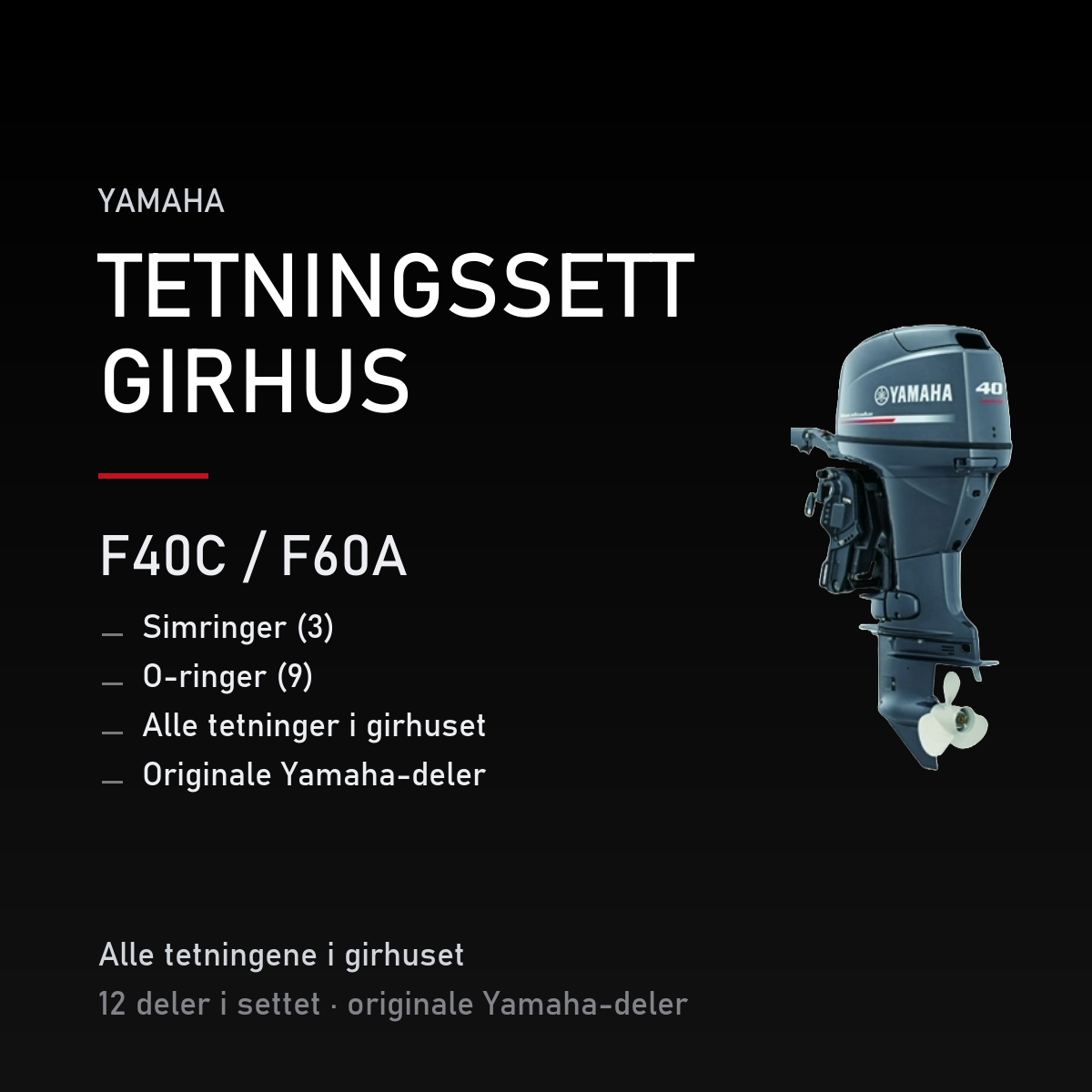 Yamaha F40C – Yamaha F40C / F60A – tetningssett girhus
