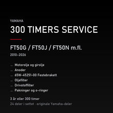 Yamaha FT50G / FT50J / FT50N m.fl. (2010–2026) – 300 timers service – innhold i settet