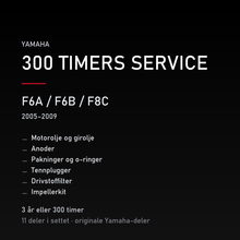 Yamaha F6A / F6B / F8C (2005–2009) – 300 timers service – innhold i settet