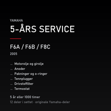 Yamaha F6A / F6B / F8C (2005) – 5-års service – innhold i settet