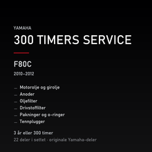 Yamaha F80C (2010–2012) – 300 timers service – innhold i settet
